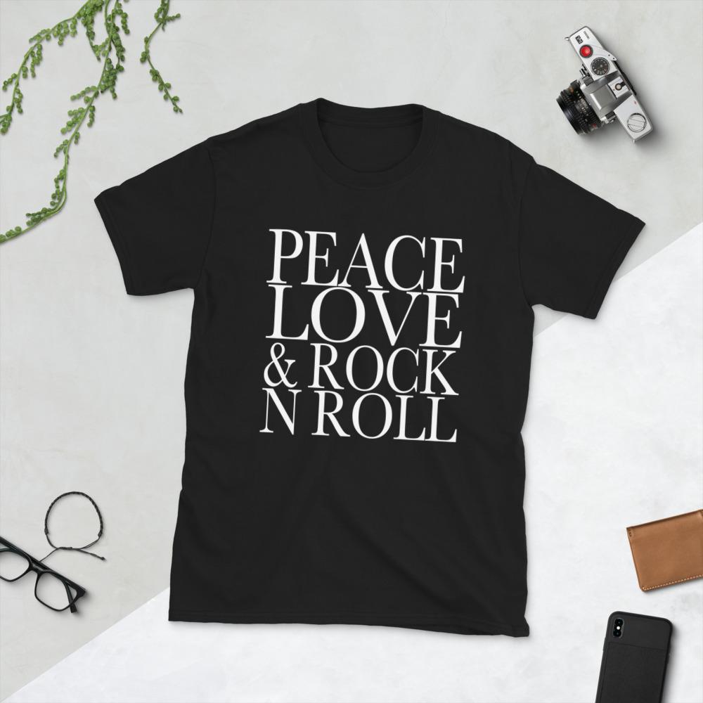 Peace Love and Rock n Roll Short-Sleeve Unisex T-Shirt