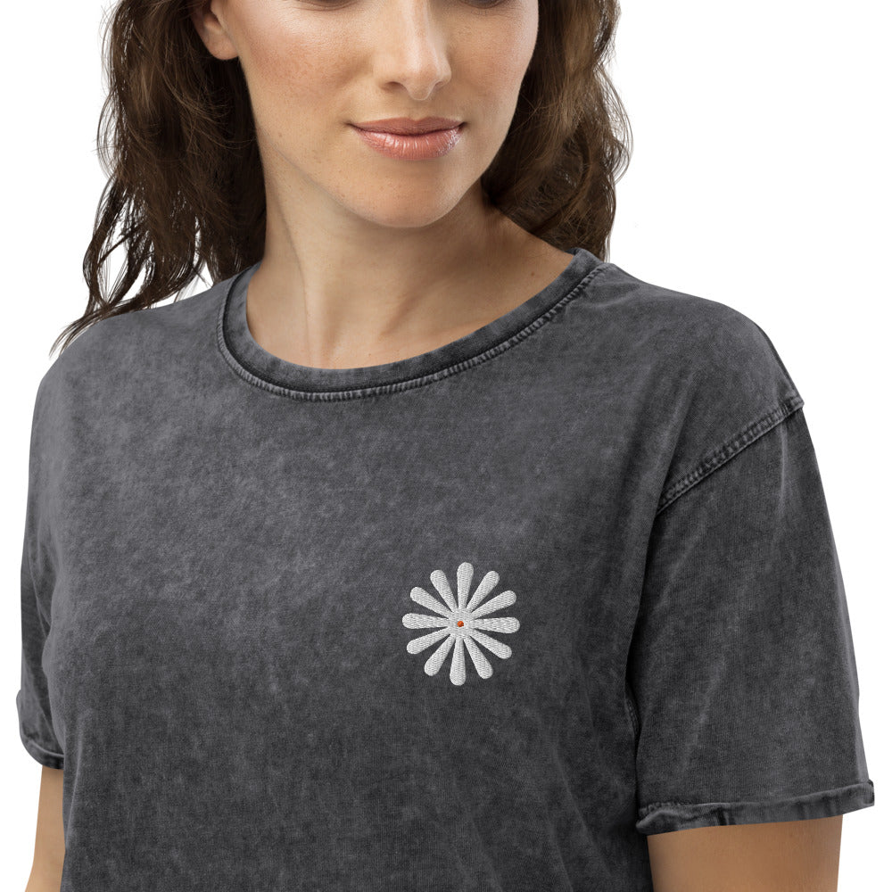 Flower Denim T-Shirt